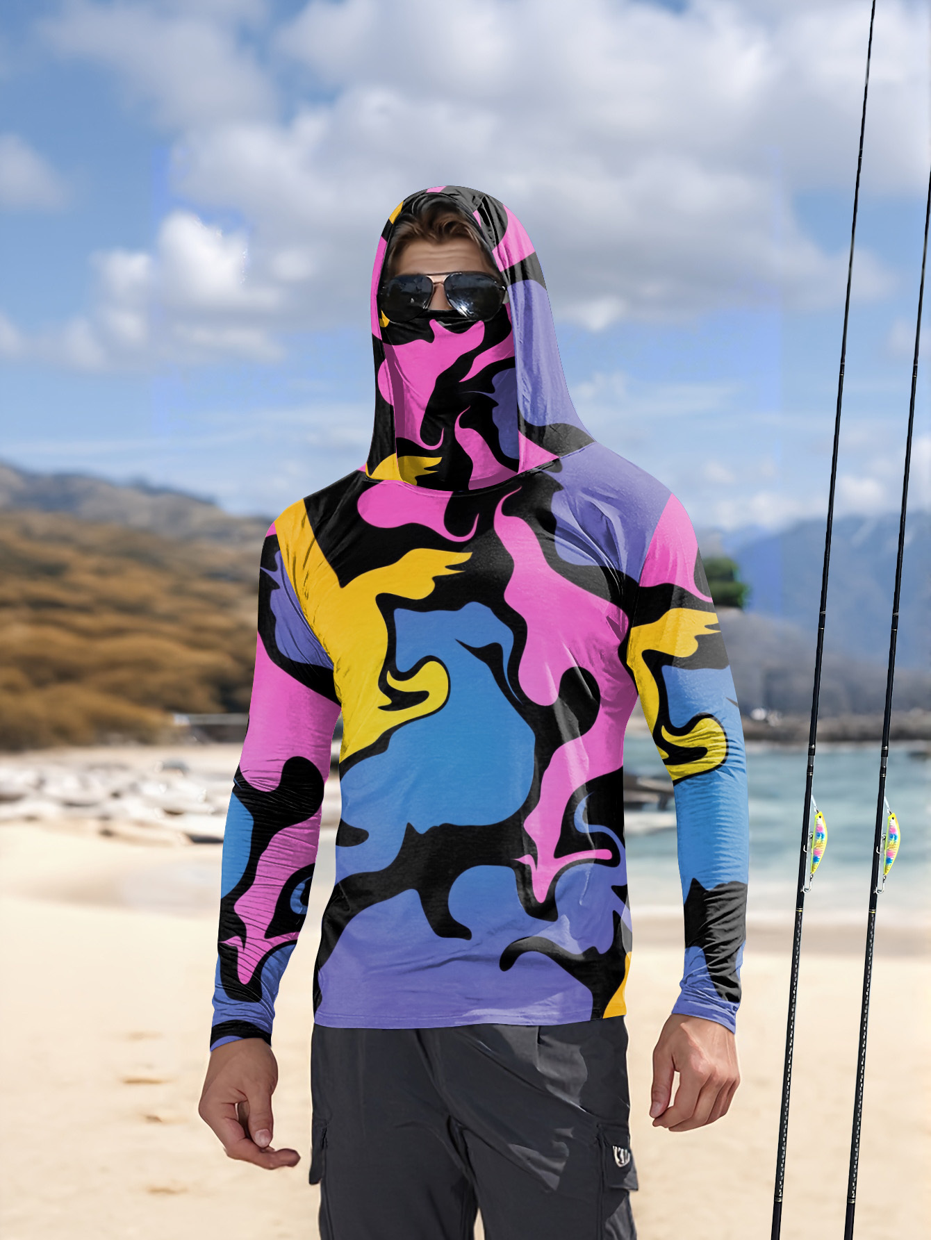 Hunting Outdoors - Felpa con cappuccio da pesca da