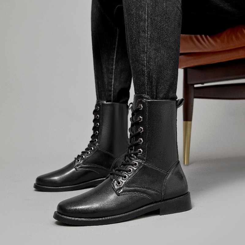 Hunting Outdoor Boots - Stivali in Pelle Alti da Uomo,