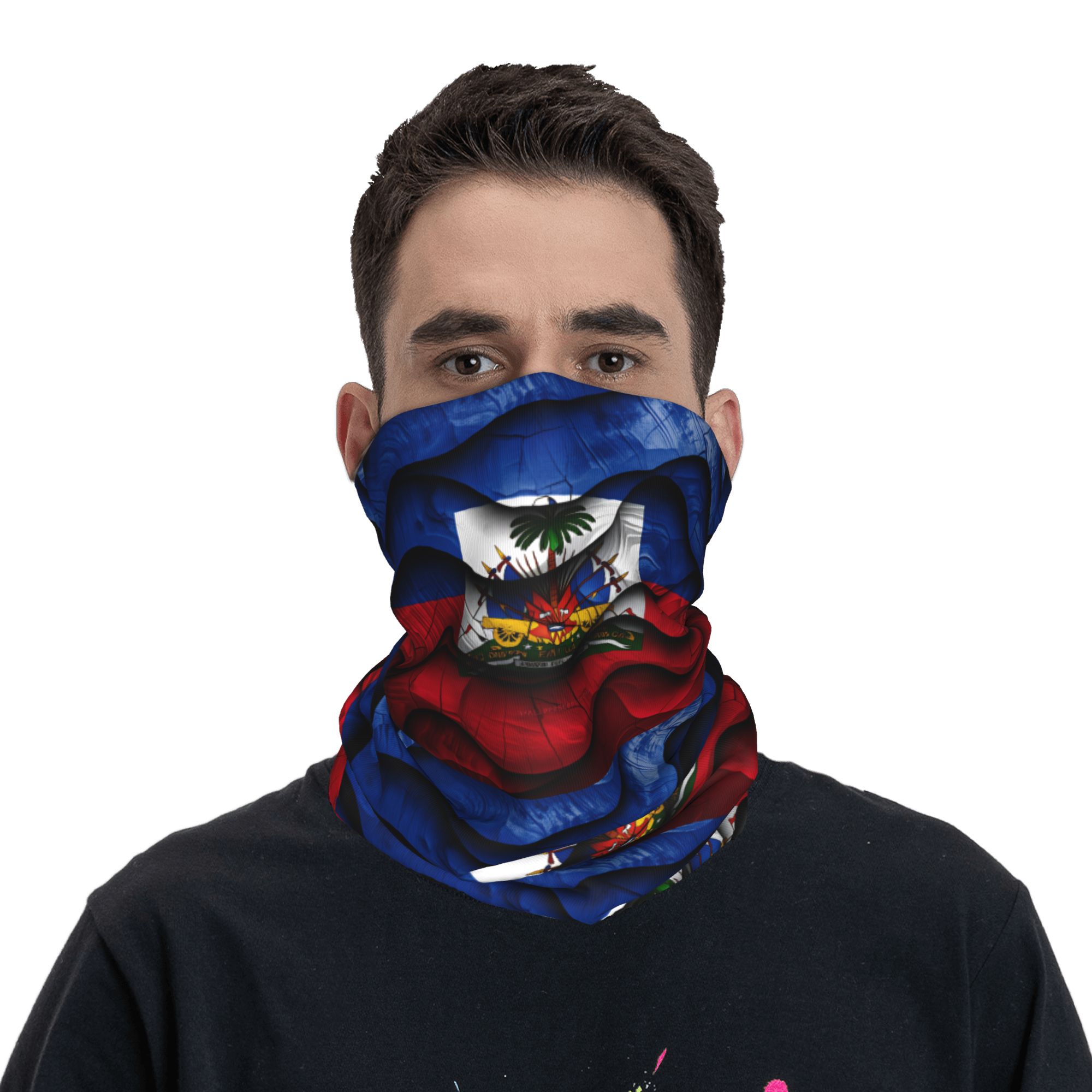Hunting Fishing Outdoor - Passamontagna con bandiera di Haiti, maschera