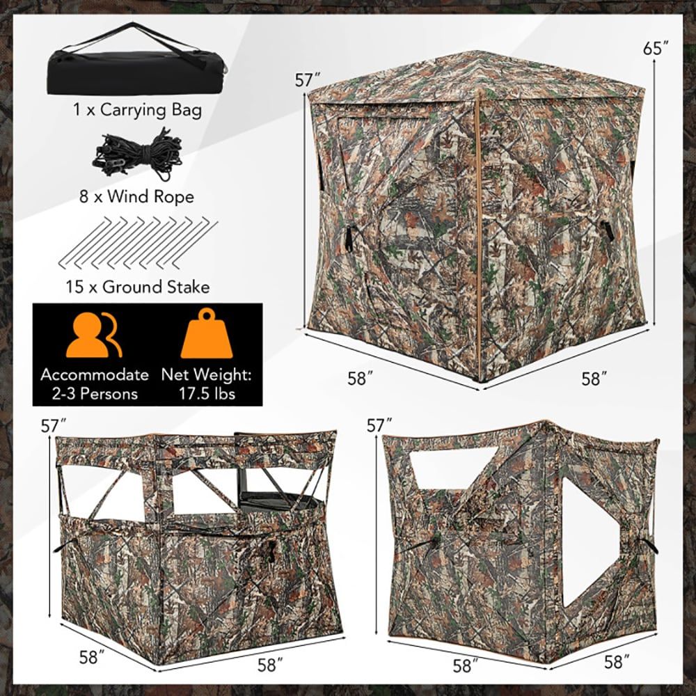 Hunting Outdoors - Capanno da Caccia Smontabile 5-in-1, per