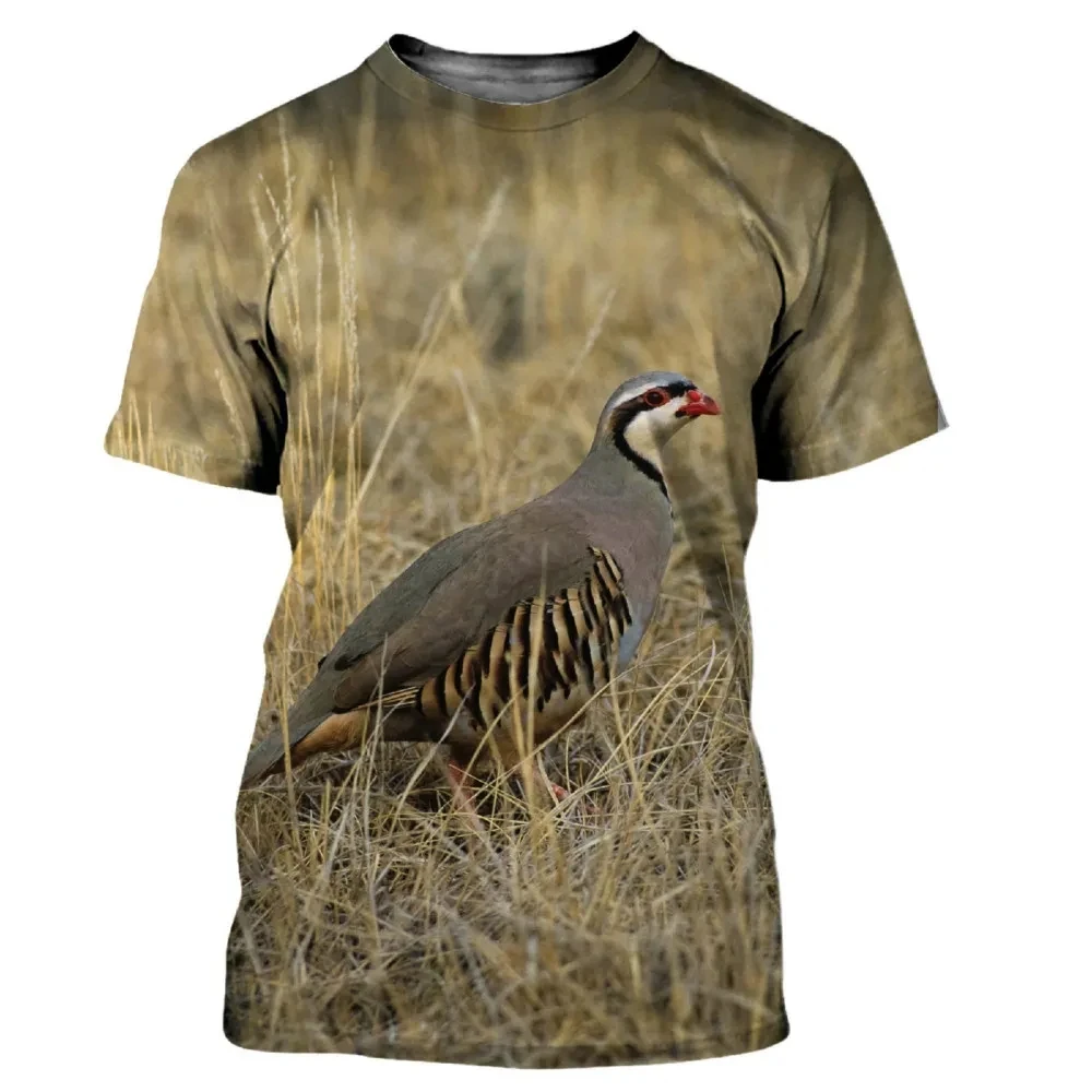Hunting Quail - Nuova T-shirt Estiva da Uomo con