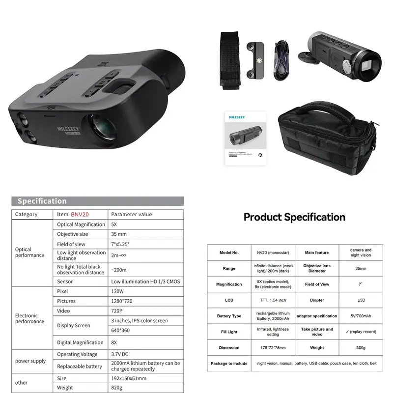 Hunting Outdoor Brand - Visore Notturno Digitale NV20 BNV20 TNV10