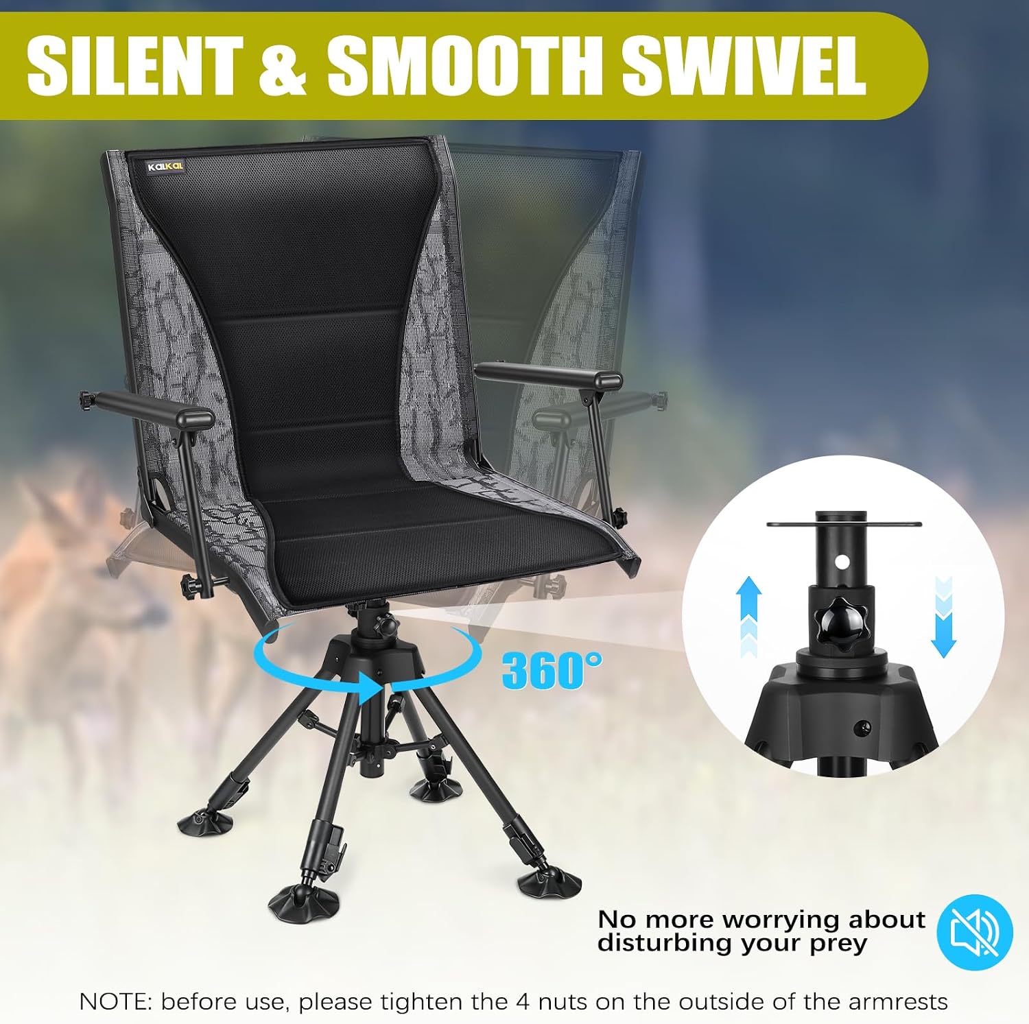Sedia Girevole Silenziosa per  - Hunting And Fishing Outdoor Chairs recensione e prezzo