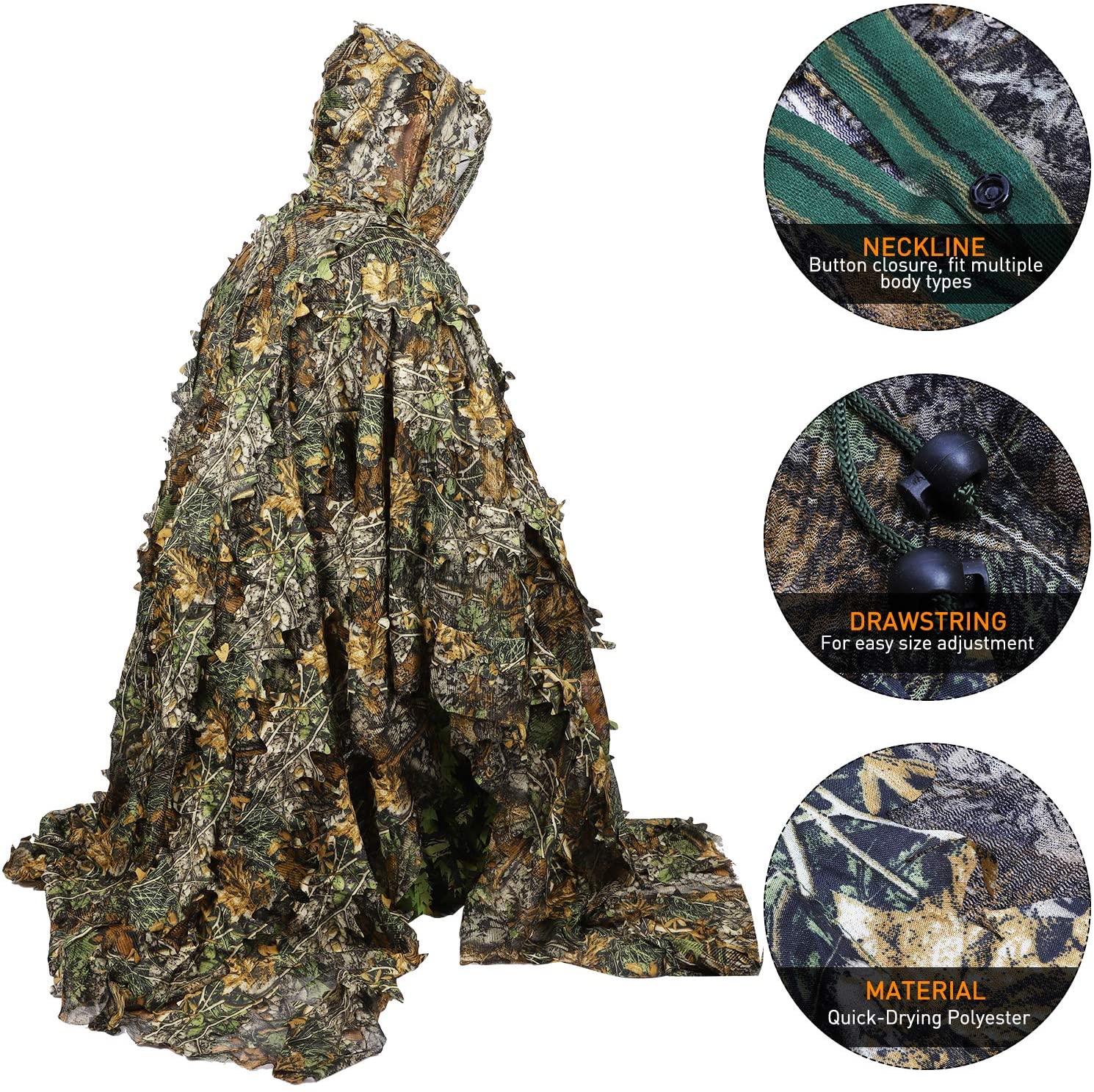 Camouflage Ghillie Poncho 3D L - Ghillie Suit Woodland recensione e prezzo
