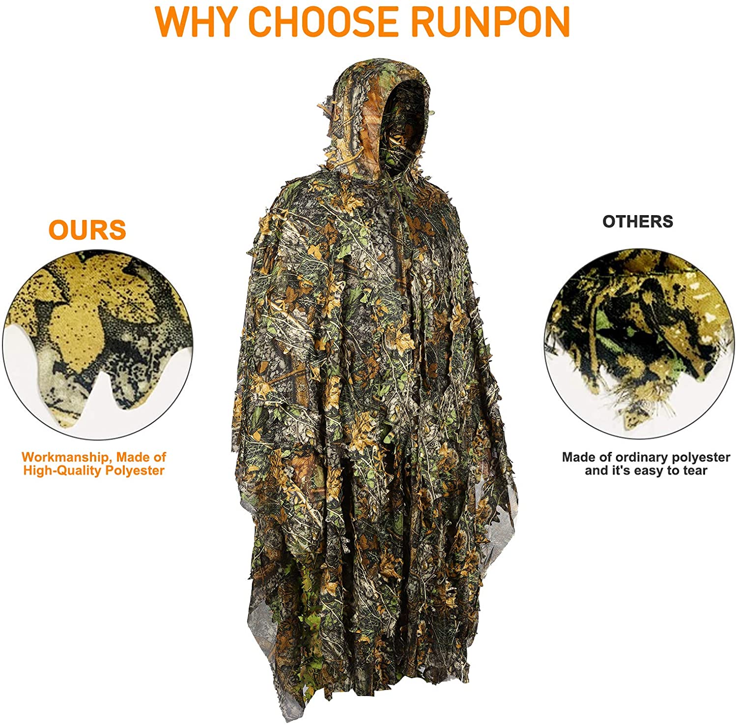 Camouflage Ghillie Poncho 3D L - Ghillie Suit Woodland recensione e prezzo