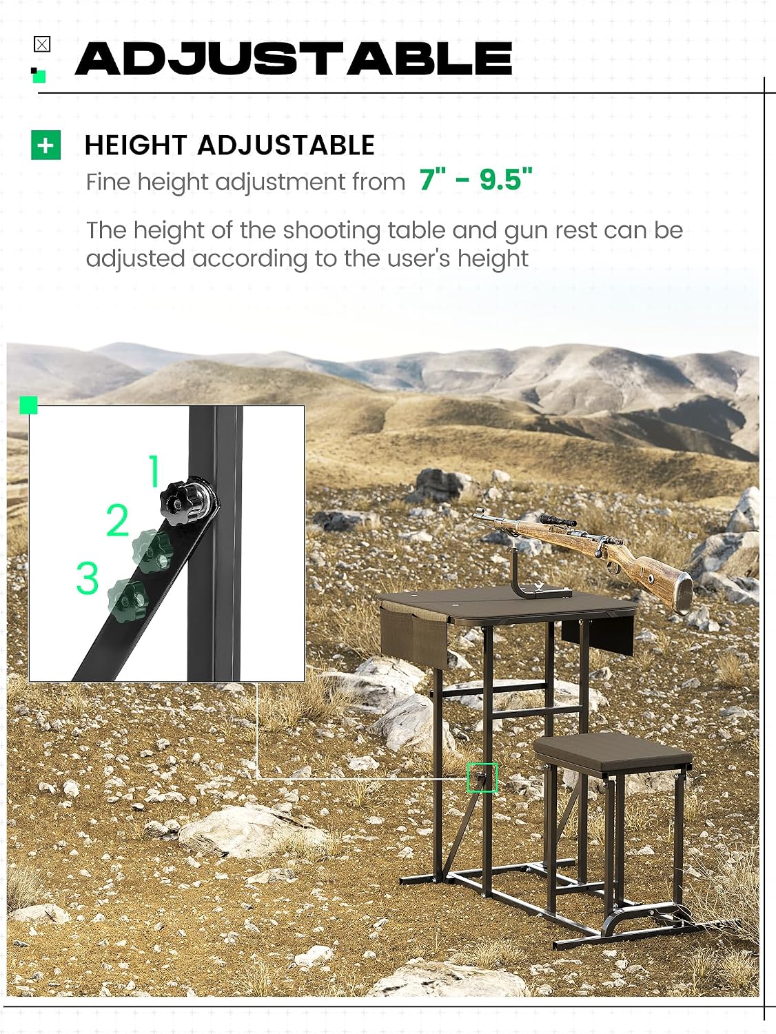 Banco da tiro pieghevole con s - Outdoor Hunting Table recensione e prezzo