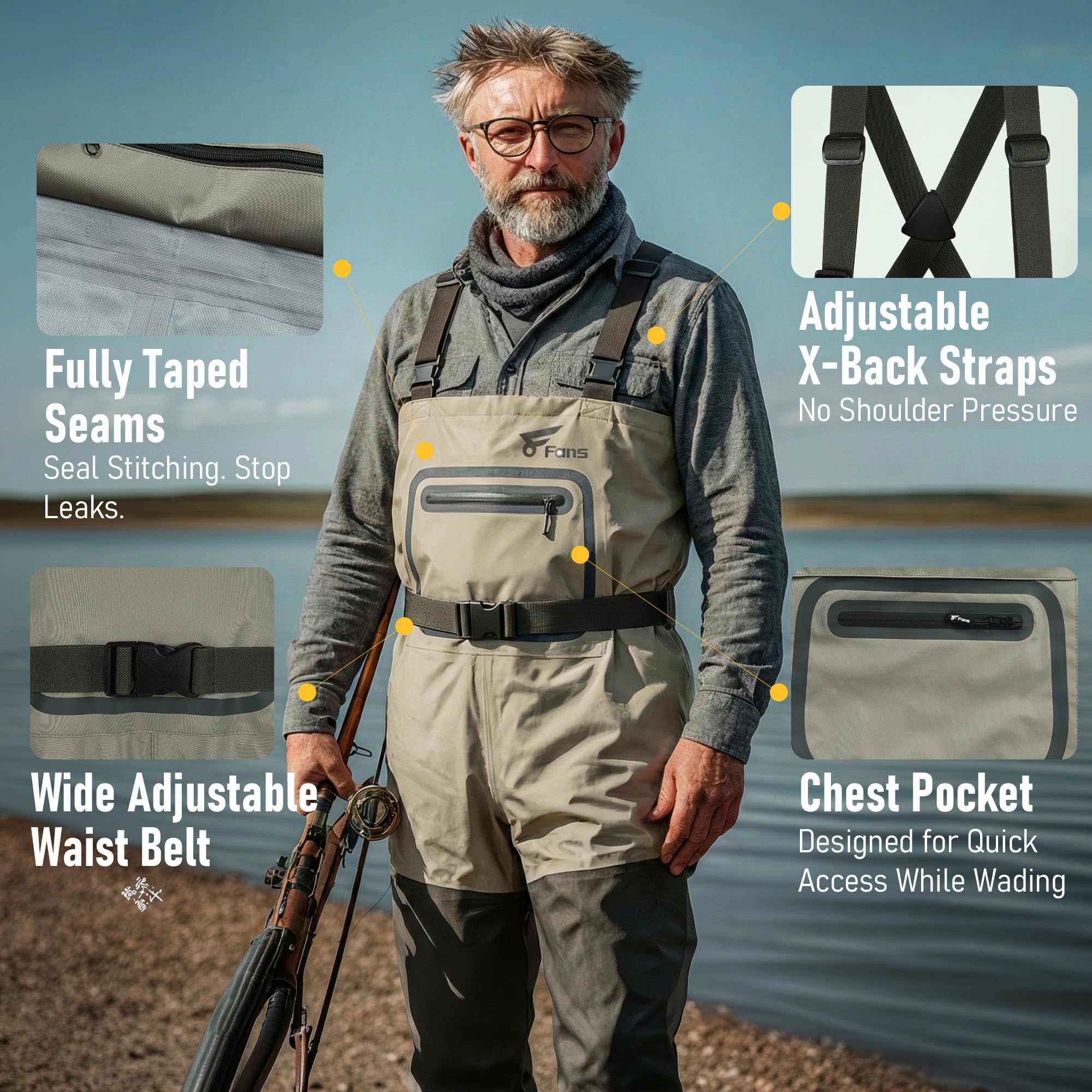 Wader da Pesca con 8 Ventole p - Fishing Waders Breathable recensione e prezzo